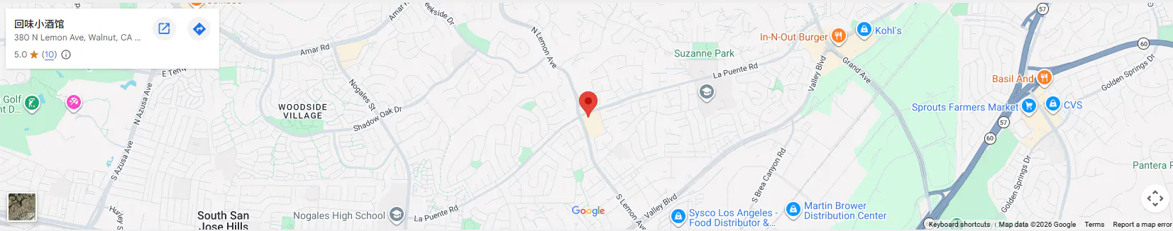 Location 380 N Lemon Ave, Walnut, CA 91789